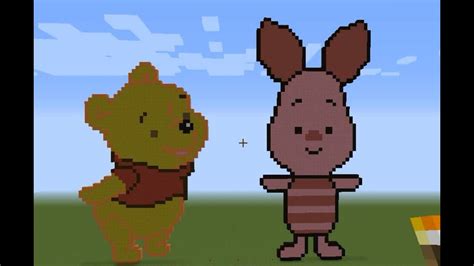 Minecraft Winnie The Pooh Bear Pixel Art Piglet 곰돌이 푸 피글렛 픽셀아트