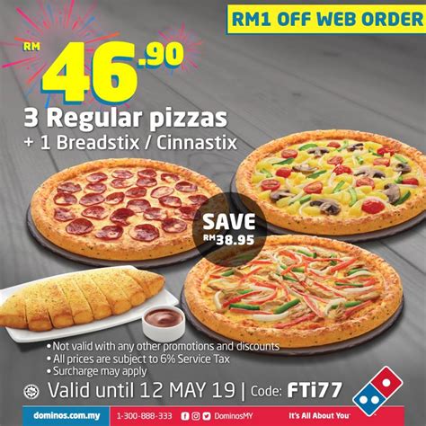 3 regular pizzas for rm40. Domino's Pizza Coupon April / May 2019 - Coupon Malaysia ...