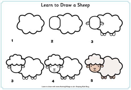 A set of six different bingo cards depicting farm life and farm animals. Learn to Draw a Sheep