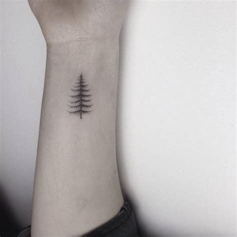 Tiny Pine Tree Tattoo