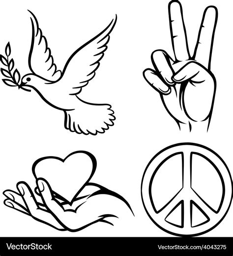 Peace Symbols Royalty Free Vector Image Vectorstock