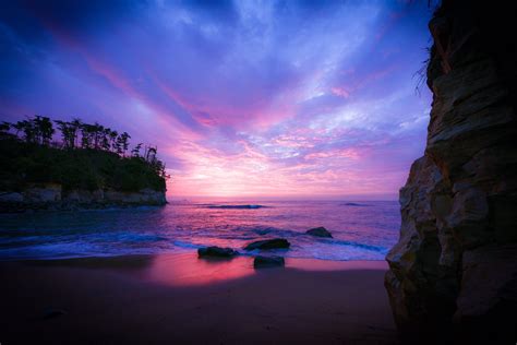 Download Horizon Sky Sea Ocean Beach Nature Sunset Hd Wallpaper
