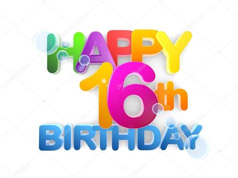 Happy 16th Birthday Title Light Stock Photo By © 91263032