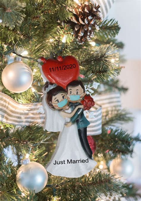 Personalized Wedding Bride And Groom Christmas Ornament Etsy Ireland
