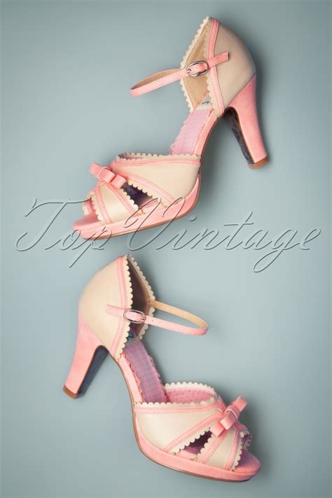 50s Sue Peeptoe Pumps In Pink