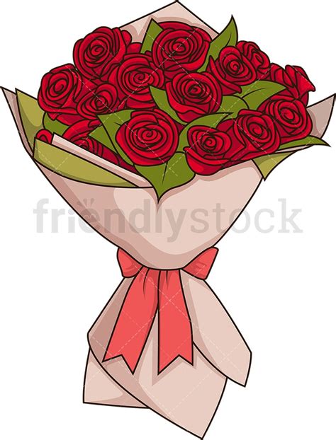 Bouquet Of Roses Cartoon Vector Clipart Friendlystock