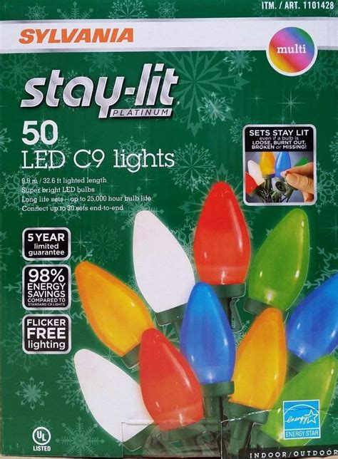 Sylvania Stay Lit Platinum Led Indoor Outdoor Christmas String Lights Ct Walmart Com