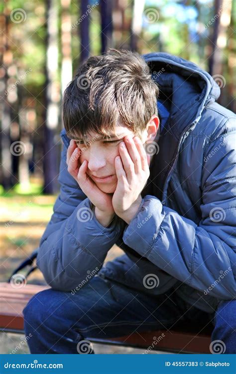 Sad Teenager Outdoor Stock Image Image Of Brown Adult 45557383