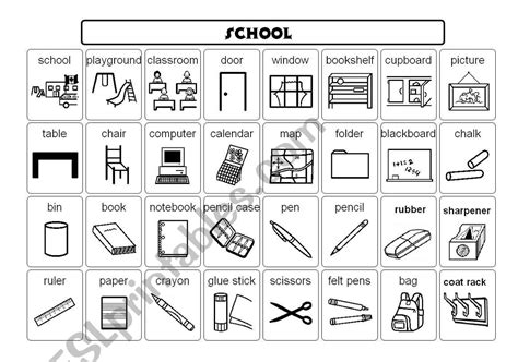 School Vocabulary Esl Worksheet By Chedess