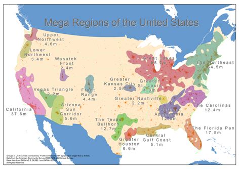 Redditpics My Megaregions Of The United States Map Oc 3509x2478
