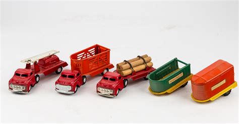 Sold Price Line Mar Vintage Tin Toy Trucks And Trailers March 5 0122