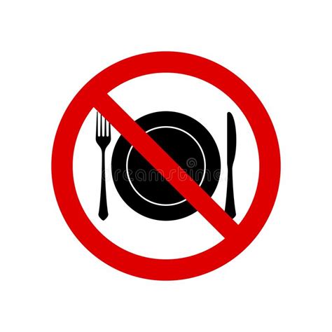 No Food Allowed Prohibition Sign No Symbol Isolated On White Vector