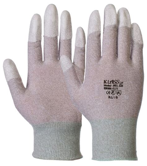 Esd Antistatic Finger Tip Pu Coated Dissipative Gloves Kaisertech Ltd