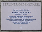 Gedenktafeln in Berlin: Adam Kuckhoff