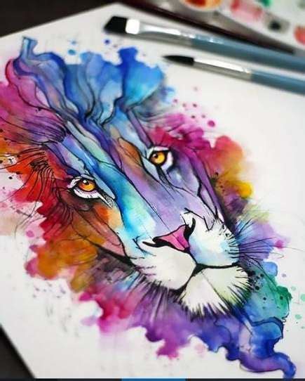 46 Ideas Tattoo Lion Watercolor Faces Tattoo Watercolor Lion