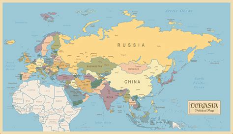 Vintage Map Of Eurasia Stock Illustration Download Image Now Istock