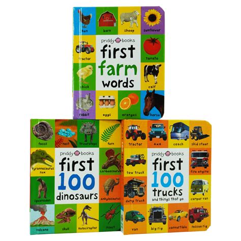 First 100 Series 3 Books Trucks Dinosaurs And First Farm Words
