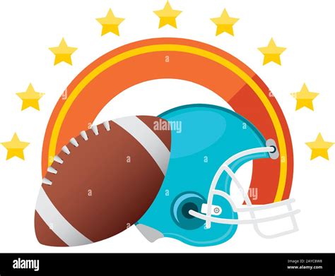 American Football Sport Helmet With Balloon Stock Vector Image And Art Alamy