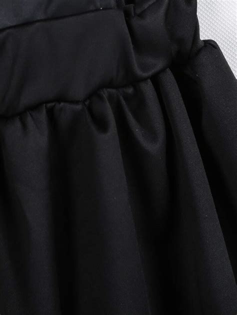 Black Strap Cat Print Pleated Pinafore Dress Sheinsheinside