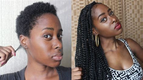 Braiding hair has always been popular among the classic african american french braids are created from three hair strands that are intertwined it doesn't matter if you have short or long hair, a hairstyle with goddess braids will always give originality. Jumbo Box Braids On Short Hair | Rubberband Method With ...
