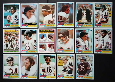 1981 Topps Chicago Bears Team Set Of 17 Football Cards Chicagobears