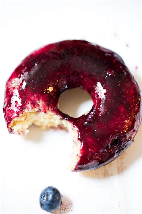 Baked Almond Blueberry Glazed Donuts Ambitious Kitchen