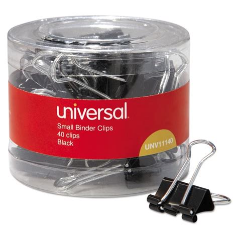 Universal Small Binder Clips 38 Capacity 34 Wide Black 40pack