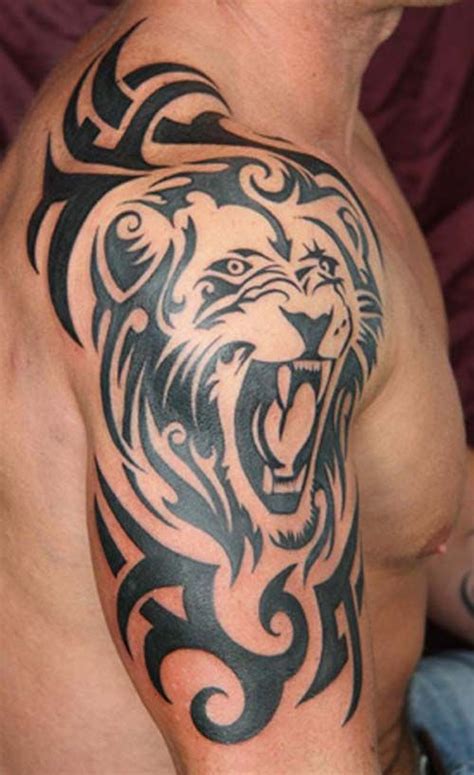 Upper Sleeve Tribal Lion Tattoo üst Kol Tribal Aslan