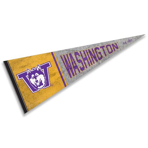 Washington Huskies Throwback Retro Vintage Pennant Flag State Street