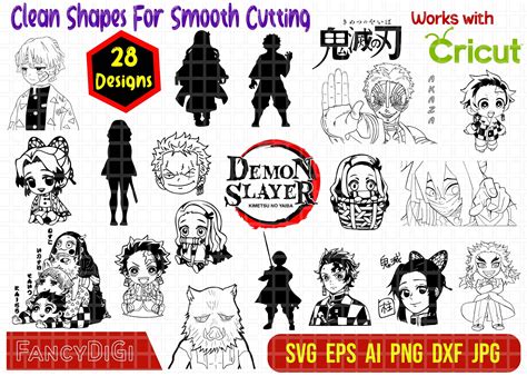 Demon Slayer Svg Bundle Demon Slayer Characters Svg Anime Svg Bundle