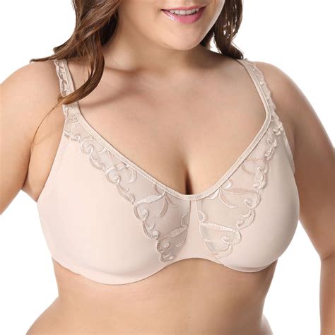 Women Non Padded Underwire Plus Size Full Coverage Embroidered