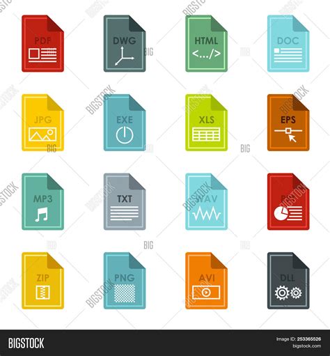 File Format Icons Set Image And Photo Free Trial Bigstock