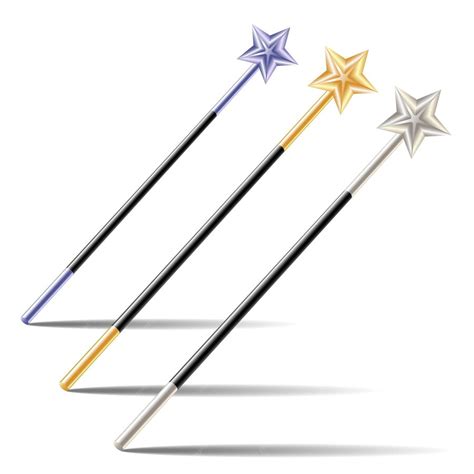 Premium Vector Set Of Magic Wands With Stars Isolated On White