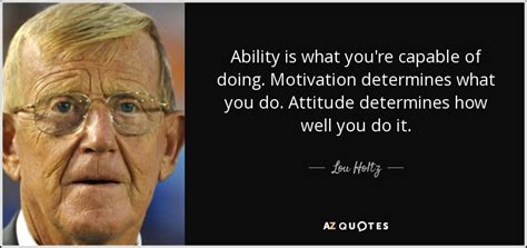 Lou Holtz Quote Ability Is What Youre Capable Of Doing Motivation