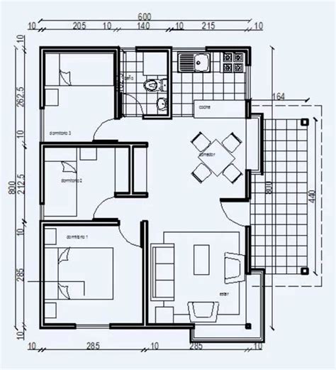 Plano De Casa De M Construida En Madera De Dormitorios