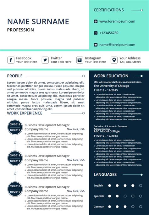 100 Most Stunning Resume Templates To Land Your Dream Job The