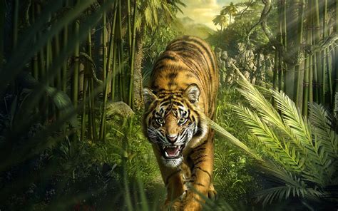 Tygrys Dżungla Jungle Wallpaper Jungle Tattoo Tiger Images