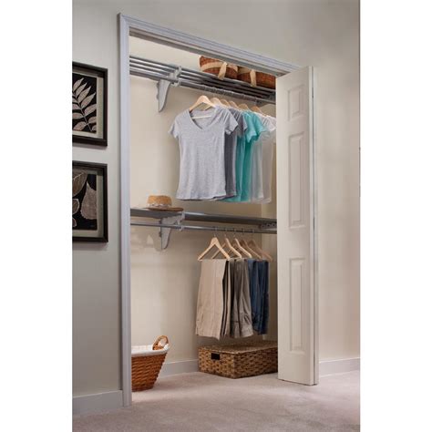 Installing a closet rod is a must have in any home as you will save a lot of space, by organizing your clothes in a professional manner. EZ Shelf 12 ft. Steel Closet Organizer Kit with 2 ...