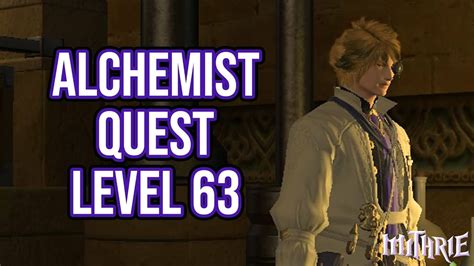 Introduction alchemy is a life skill where you compound or synthesis items to make another equipment to sell or to wear depending on choice. FFXIV 4.0 1123 Alchemist Quest Level 63 - YouTube