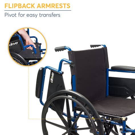 Drive Medical Blue Streak Wheelchair With Flip Back Ubuy Algeria