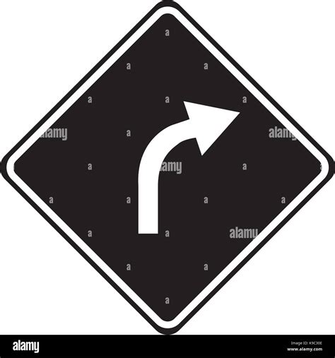 Right Turn Only Road Sign Stock Vector Images Alamy