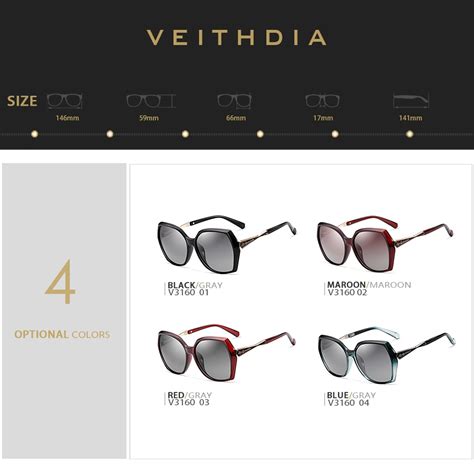 Veithdia Womens Polarized Sunglasses Uv400 Gradient V3160