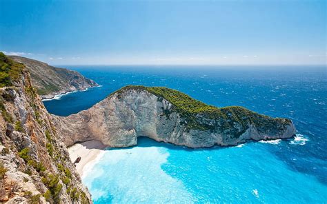 Zakynthos Ionian Sea Beautiful Island Rock Seascape Beach Blue