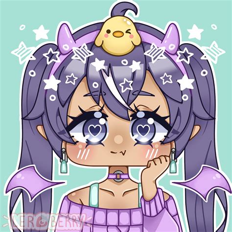 Chibi Icon Commission In Cute Kawaii Anime Style Pfp For Etsy
