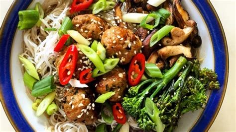 Super easy to make, kids can do it too! Thai Pork Meatballs With Noodle Soup