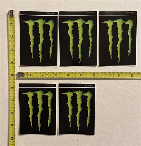 Monster Energy Drink Sticker Black And Green Logo Decal 4 X 3 Lot Of 5 6 99 Picclick