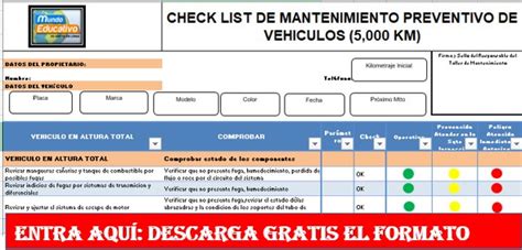 Check List De Mantenimiento Preventivo Excel Kulturaupice