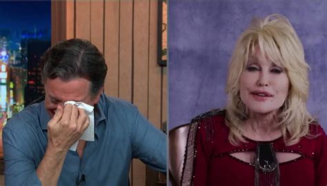 The official twitter of dolly parton 🦋. Stephen Colbert breaks down in tears while interviewing ...