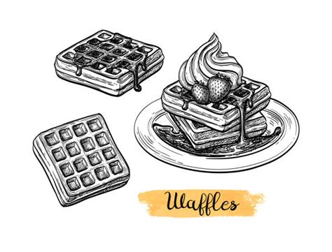Waffle White Background Illustrations Royalty Free Vector Graphics
