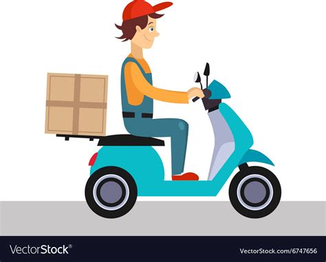 Delivery Man On A Bike Royalty Free Vector Image